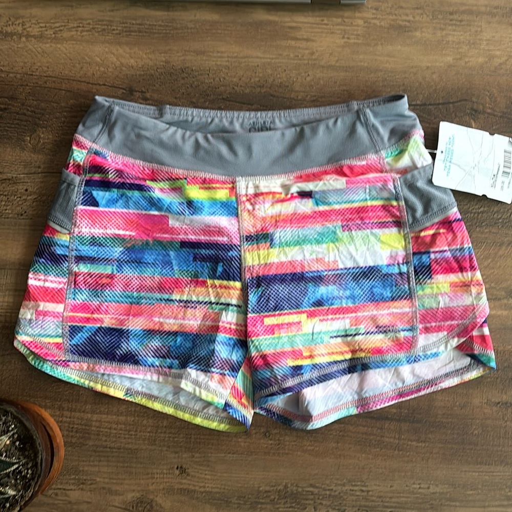 Athleta Girl Painted Stripe Record Breaker Shorts XL
